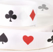Single Faced Satin Single Line Playing Cards, Casino Themed Ribbon
