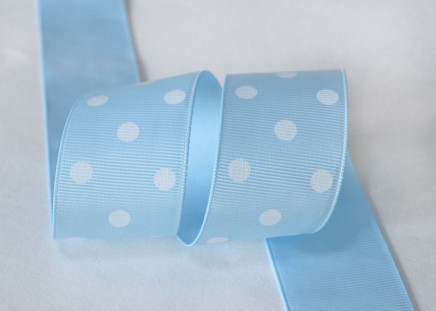 Grosgrain Polka Dots Light Blue