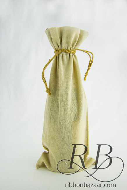 Linen Bag with Jute Cord Natural