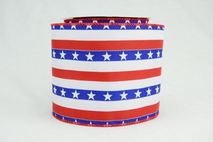 Wired Stars & Stripes Ribbon Red, White & Blue
