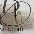 Wired Metallic Shadow Stripe Taffeta Ribbon Ivory