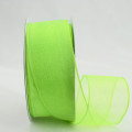 Wired Sheer Organza Ribbon Apple Green