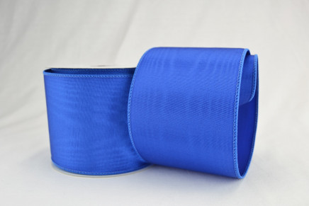 Royal Blue with Same Edge 2-1/2" 10yd Wired Bengaline Moire Ribbon