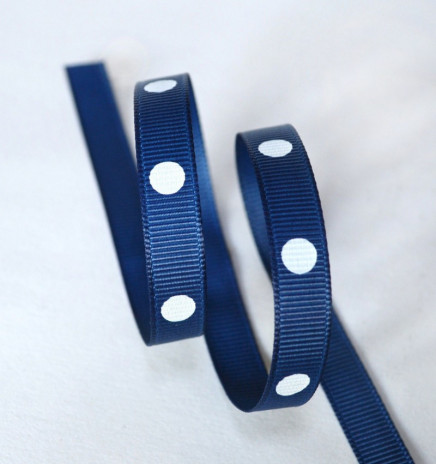 Grosgrain Polka Dots Light Navy