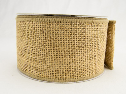 Wired Jute Burlap Ribbon Natural