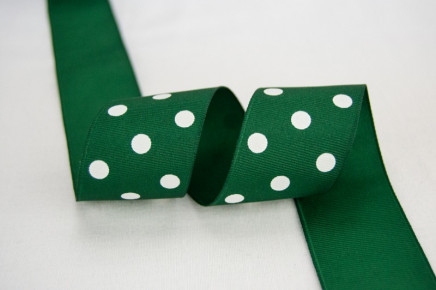 Grosgrain Polka Dots Forest Green