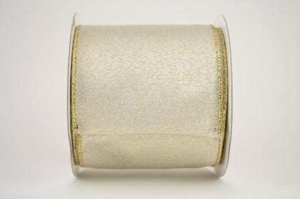 Wired Shimmering Taffeta Ribbon Champagne