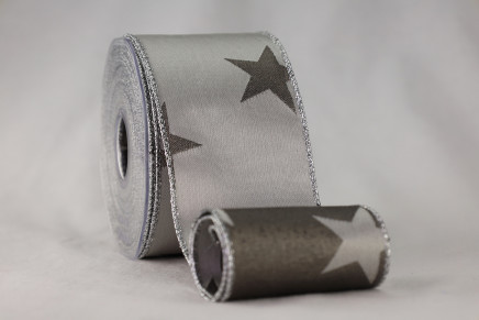 Wired Reversible Taffeta With Stars Silver/Pewter Stars