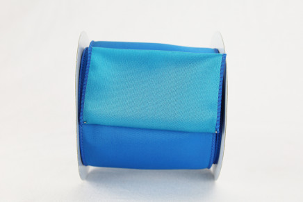 Wired Two Tone Iridescent Taffeta Ribbon Jewel Blue