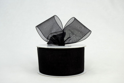 Plain Sheer Organza Black