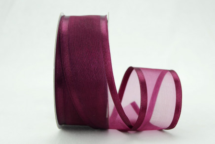 Wired Satin Edge Organza Wine