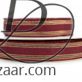 Wired Grosgrain with Metallic Stripes Burgundy