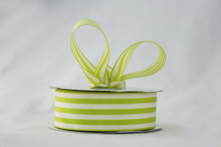 Taffeta Mono Stripes Ribbon Lime