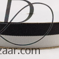 Bi Stripe Grosgrain Ribbon Gray & Black
