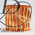 Wired Horizontal Striped Ribbon Orange
