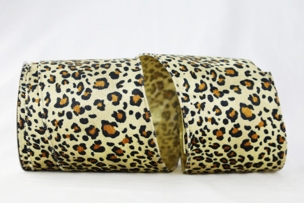 Wired Velvet Leopard Luxe Ribbon 4"