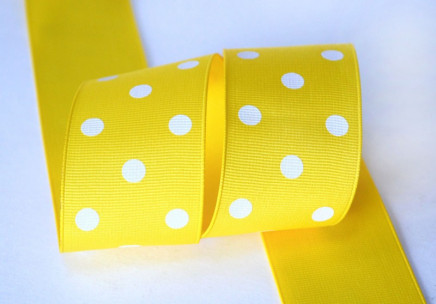 Grosgrain Polka Dots Daffodil