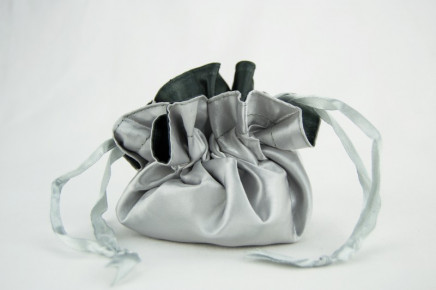 Reversible Satin Pouches Gray/Silver