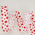 Grosgrain Assorted Size Polka Dots Red
