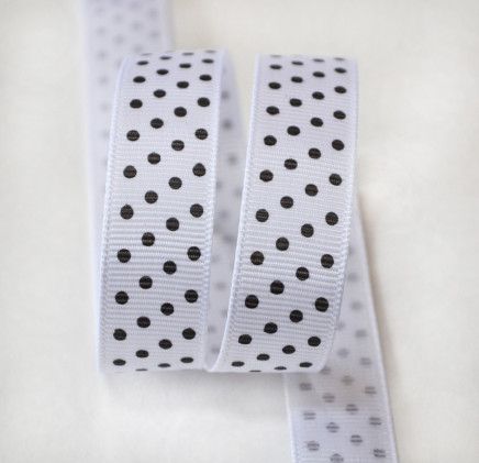 Grosgrain Swiss Dots White