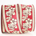 Wired Jacquard Flowers Deep Red