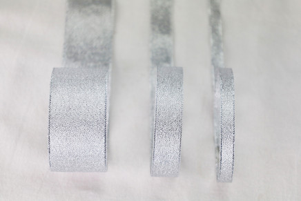 Twinkle Metallic Taffeta Ribbon Silver