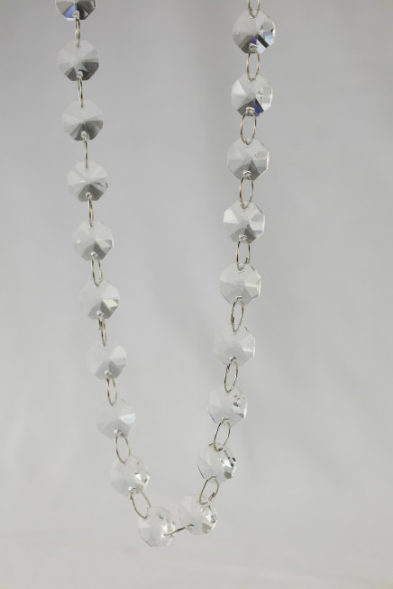 Crystal Clear Beads Garland with Silver Chain 36"