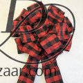 Wired Polyester Buffalo Check Bow Black & Red