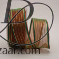 Taffeta Edge Sheer Organza with Metallic Pinstripe Green