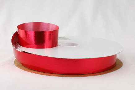 Metallic Poly Ribbon – High Shine Polypropylene for Bows & Crafts Hot Red