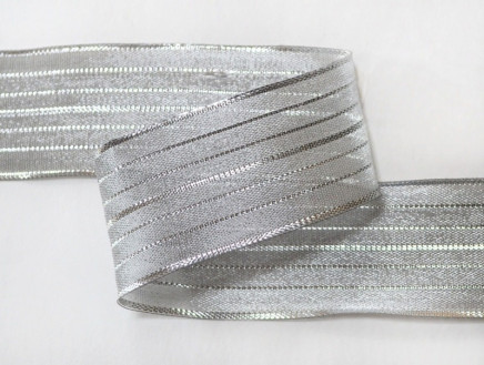 Wired Pinstriped Sheer Metallic Silver