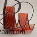 Taffeta Edge Sheer Organza with Metallic Pinstripe Red