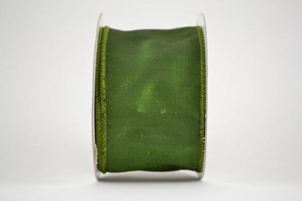 Wired Taffeta Ribbon Moss