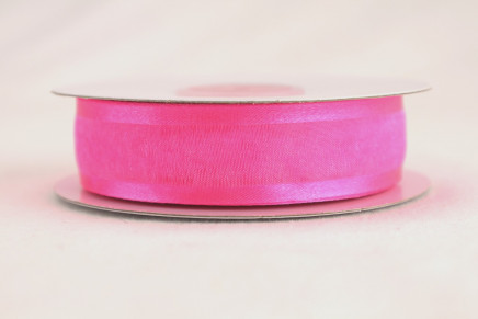 Satin Edge Sheer Organza Neon Pink