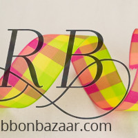 Brisbane Gingham Stripe Ribbon Bazzill Basics 