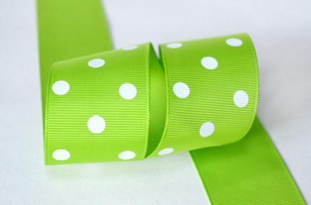 Grosgrain Polka Dots Jasmine Green