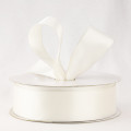 Basic Wired Single Face Satin Ribbon Bridal White