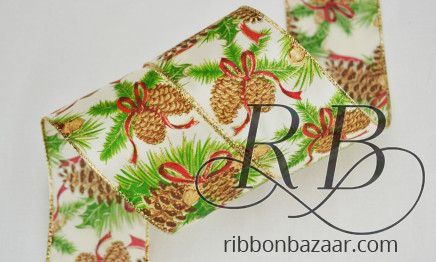 Wired Christmas Pine Cones & Berries 01