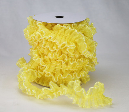 Pleated Organza Lemon Yellow