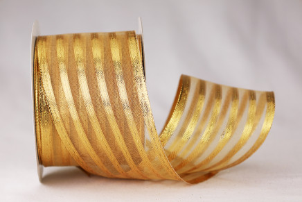 Wired Metallic Sheer & Solid Stripes Gold