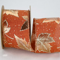 Wired  Metallic Leaf Ribbon