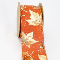 Wired  Metallic Leaf Ribbon