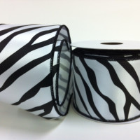 Wired Single Faced Satin Zebra