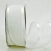 White 7/8" Wired Satin Edge Organza 25yd Spool