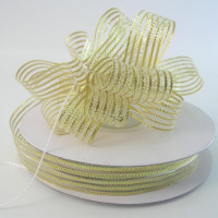Mesh Pull Ribbon with Metallic Pencil Stripes