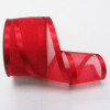 Red 7/8" Wired Satin Edge Organza 25yd Spool