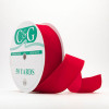 Red with Same Color Edge 1-1/2" 50yd Spool Waterproof Wired Velvet Ribbon – Outdoor-Ready for Wreaths & Garlands