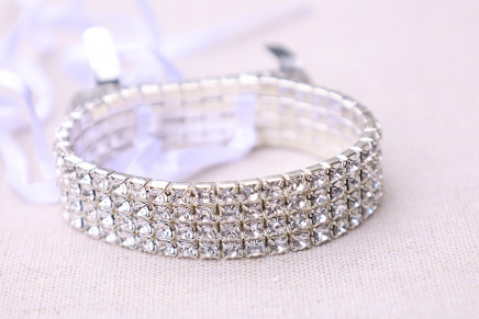 Corsage Wristlet with Clip Clear (4 Lines)