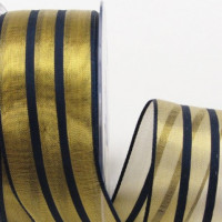 Wired Gold Metallic Sheer with Stripes