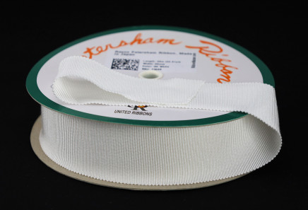 Rayon Petersham Ribbon, Made in Japan Off White